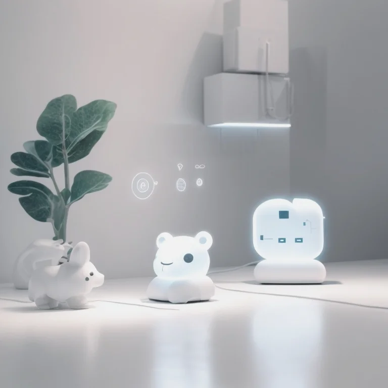 Kind spielt mit intelligentem Roboter-Spielzeug